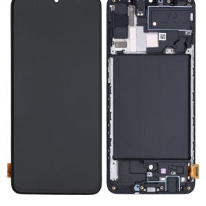 Samsung Galaxy A70 (A705) LCD displej + Dotyková Deska + Přední kryt Černá/Black Originální kvalita - Service pack