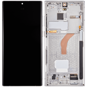 Samsung Galaxy S22 Ultra (S908) LCD displej + Dotyk + Přední kryt Originální kvalita Bílá/White - Service pack