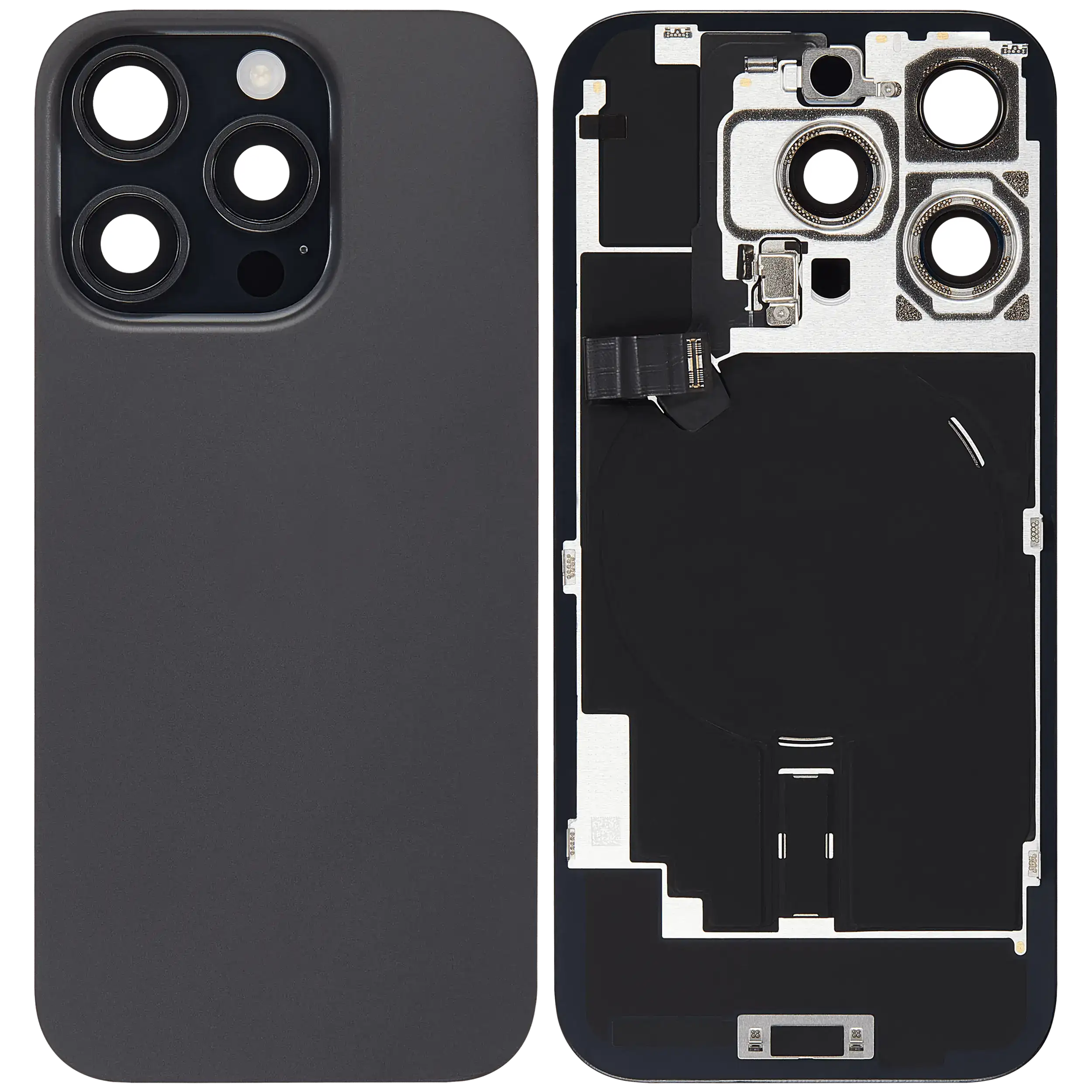 Apple iPhone 16 Pro Sklo Zadního Housingu + Sklíčko Kamery + Kovová Destička + Magsafe Magnet Černý Titan/Black Titanium