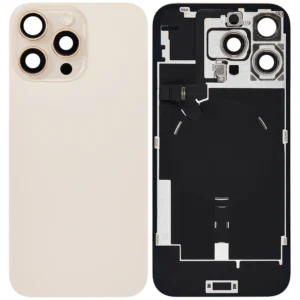 Apple iPhone 16 Pro Max Sklo Zadního Housingu + Sklíčko Kamery + Kovová Destička + Magsafe Magnet pouštní titan (Desert Titanium)