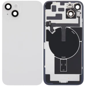 Apple iPhone 14 Plus Sklo Zadního Housingu + Sklíčko Kamery + Kovová Destička + Magsafe Magnet Hvězdně bílá/Starlight