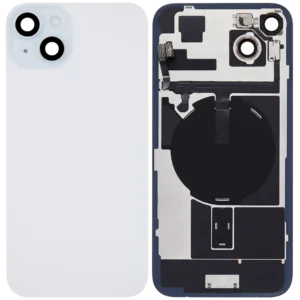 Apple iPhone 15 Plus Zadní Sklo Zadního Housingu + Sklíčko Kamery + Kovová Destička + Magsafe Magnet Modrá/Blue