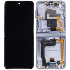 Samsung Galaxy Z Flip4 (F721) LCD display + Dotyk + Přední Kryt (Vnitřní) Modrá/Blue Originální kvalita - Service pack