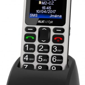 ALIGATOR A321 Senior Dual SIM bílá + nabíjecí stojánek