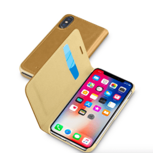 Pouzdro typu kniha CellularLine Book Essential pro Apple iPhone X, hnědé