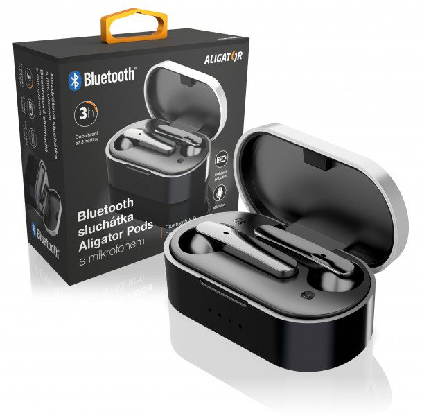 Bluetooth sluchátka ALIGATOR PODS, černá - Obrázek 3