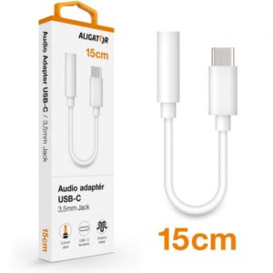 Audio adaptér USB-C / 3,5mm Jack, bílý