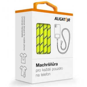 Univerzální šňůrka pro mobilní telefon Aligator Machršňůra, neonově žlutá