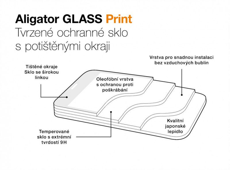 Ochranné tvrzené sklo ALIGATOR PRINT, Samsung A33 5G, černá, celoplošné lepení - Obrázek 8