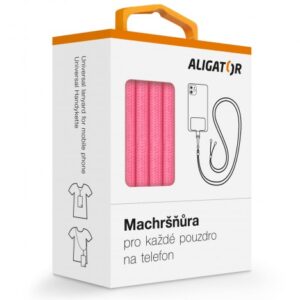 Univerzální šňůrka pro mobilní telefon Aligator Machršňůra, neonově růžová