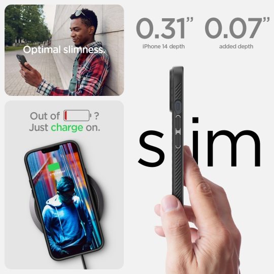 Spigen Liquid Air, matte black - iPhone 14 - Obrázek 8