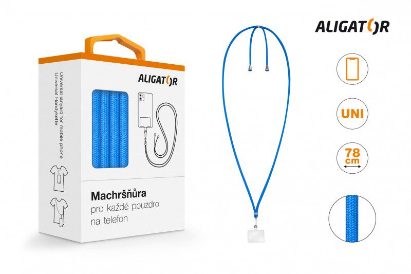 Univerzální šňůrka pro mobilní telefon Aligator Machršňůra, modrá - Obrázek 7