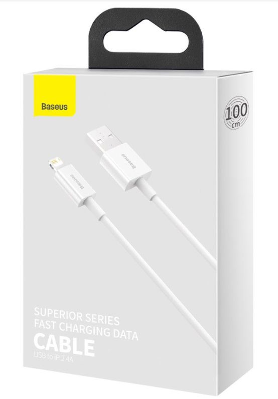 Baseus Superior Fast Charging Kabel Lightning 2.4A 1m White - Obrázek 4