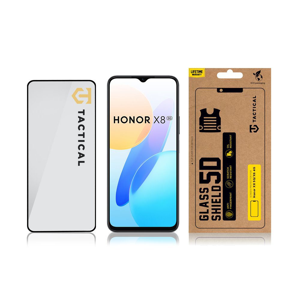 Tactical Glass Shield 5D sklo pro Honor X8 5G/X6 4G/70 Lite Black - Obrázek 4