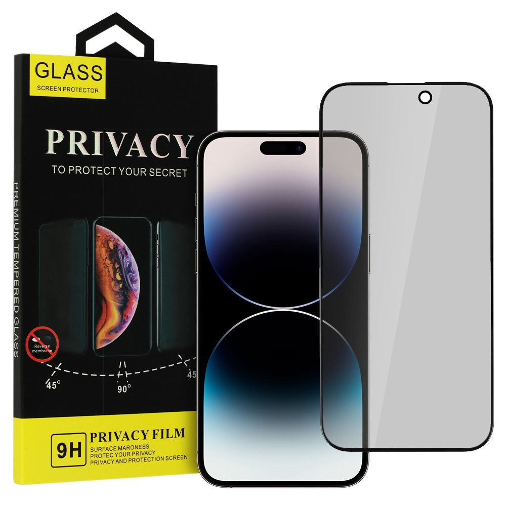 Tvrzené sklo 3D pro Apple iPhone 14 Pro Max Black - Privacy Glass