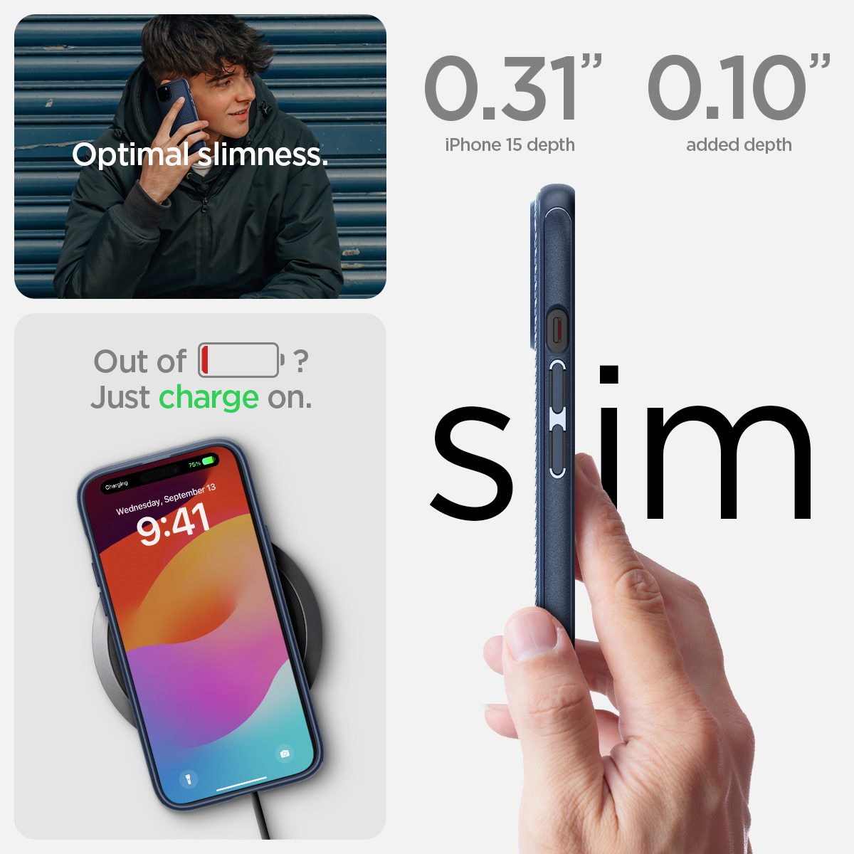Spigen Mag Armor MagSafe, navy blue - iPhone 15 - Obrázek 12