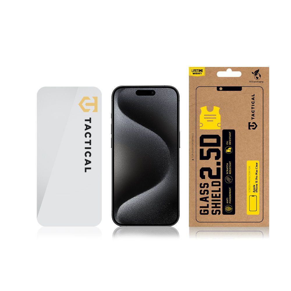 Tactical Glass Shield 2.5D sklo pro Apple iPhone 15 Pro Clear - Obrázek 3