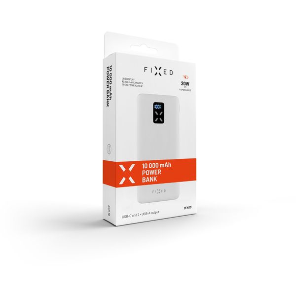 Powerbanka FIXED Zen 10 s LCD displejem a výstupem PD 20W, 10 000 mAh, bílá - Obrázek 8