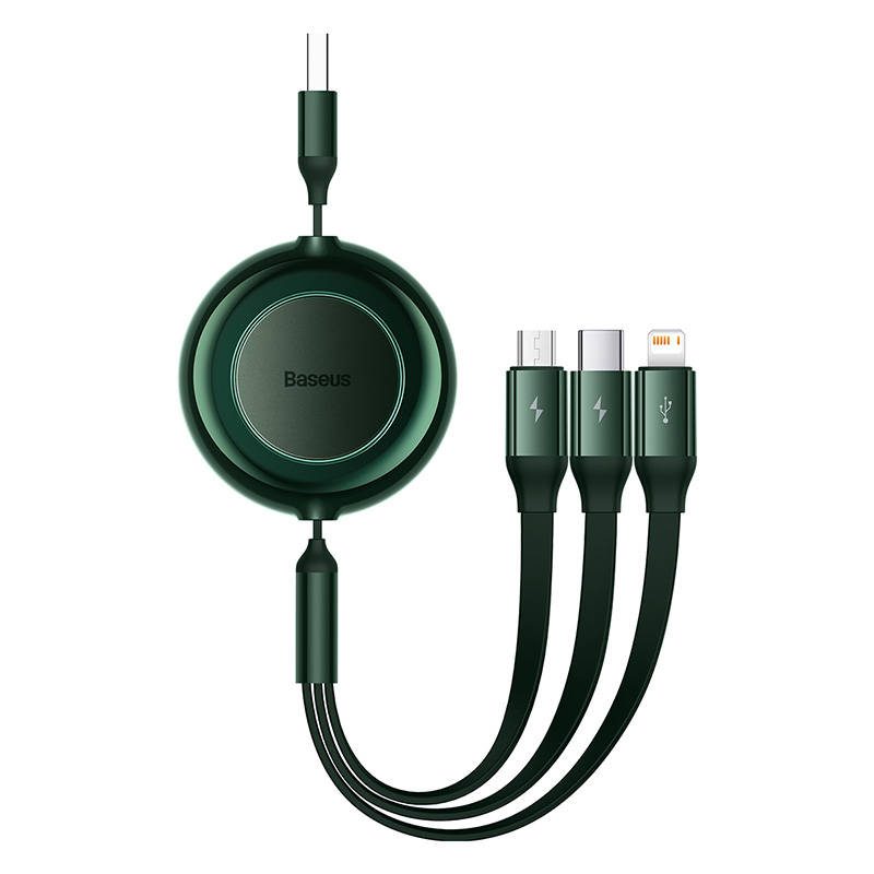 Baseus Bright Mirror 2 USB kabel 3v1 3.5A 1.1m zelený