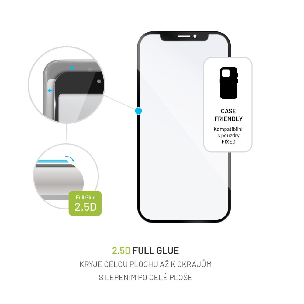 Ochranné tvrzené sklo FIXED Full-Cover pro Xiaomi Redmi Note 13, lepení přes celý displej, černé - Obrázek 3