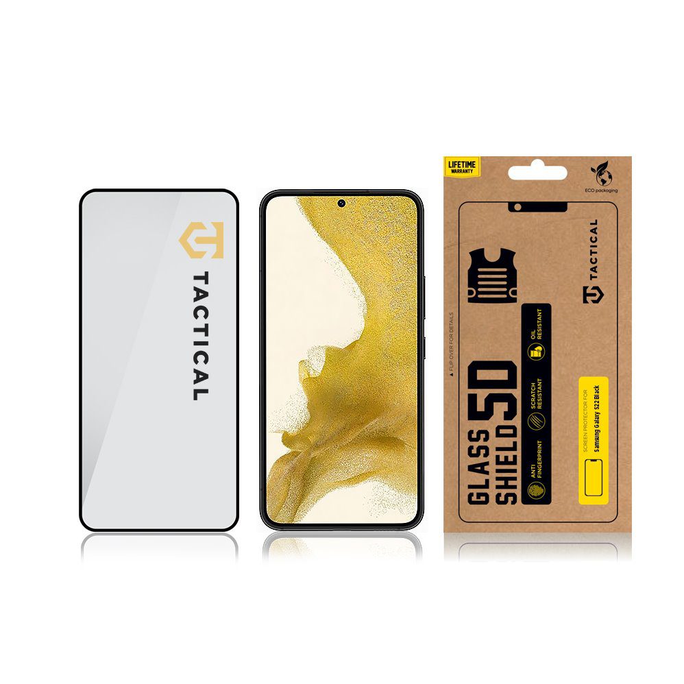 Tactical Glass Shield 5D sklo pro Samsung Galaxy S22 Black - Obrázek 4