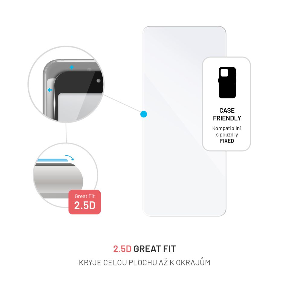 Ochranné tvrzené sklo FIXED pro Xiaomi Redmi Note 12 Pro, čiré - Obrázek 3