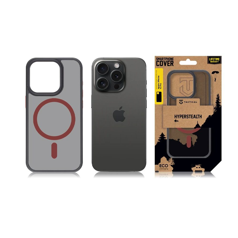 Tactical MagForce Hyperstealth 2.0 Kryt pro iPhone 15 Pro Black/Red - Obrázek 4