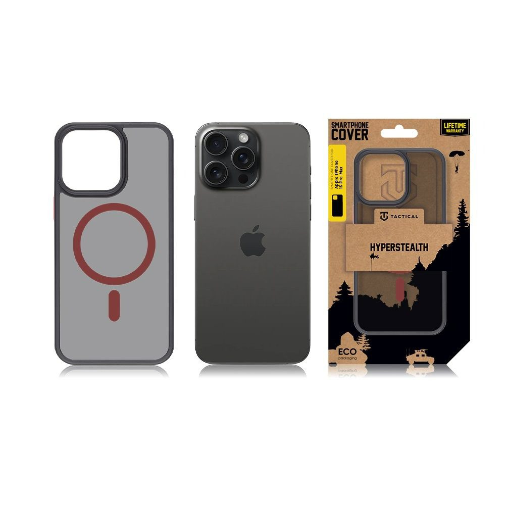 Tactical MagForce Hyperstealth 2.0 Kryt pro iPhone 15 Pro Max Black/Red - Obrázek 4