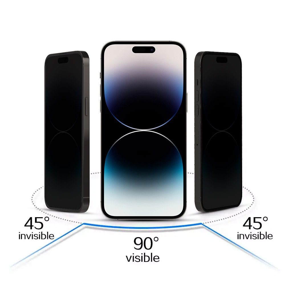 Tvrzené sklo 3D pro Apple iPhone 15 / iPhone 16 Black - Privacy Glass - Obrázek 3