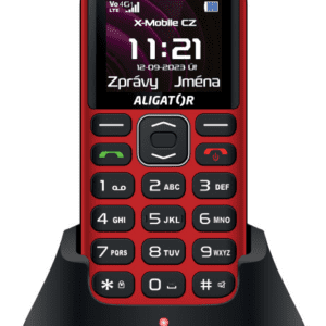 ALIGATOR A720 4G Senior červeno-černý + stolní nabíječka