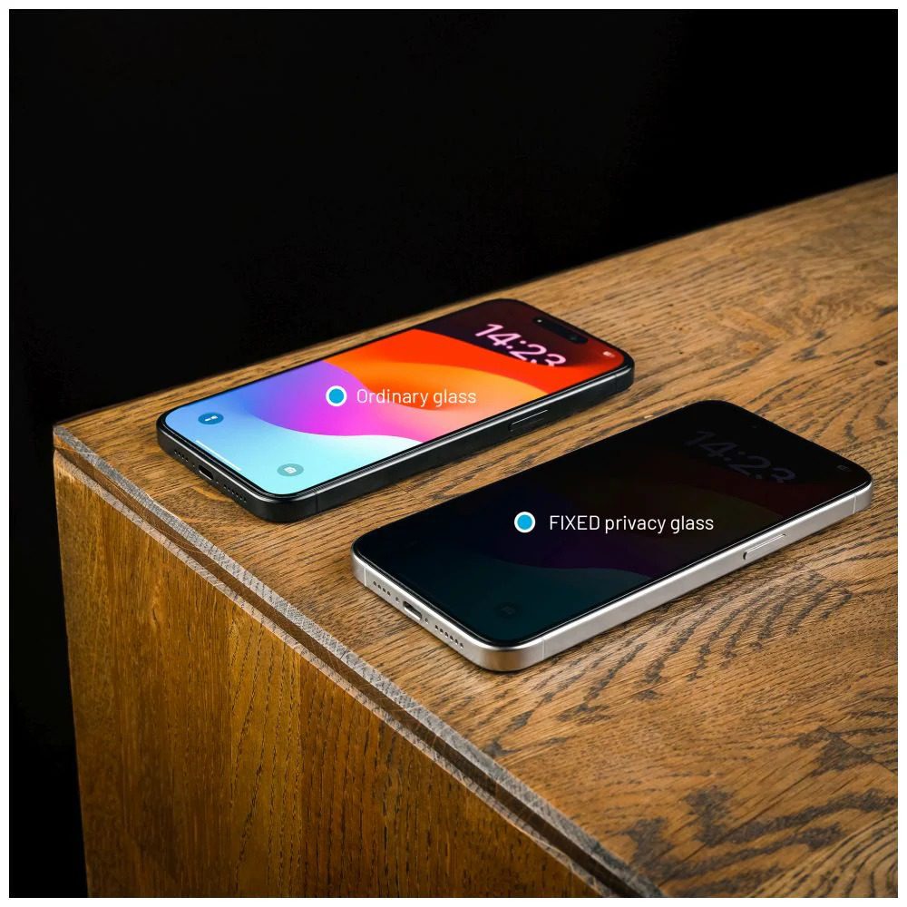 Ochranné tvrzené sklo FIXED Privacy Full-Cover pro Apple iPhone 16 Pro, lepení přes celý displej, černé - Obrázek 9