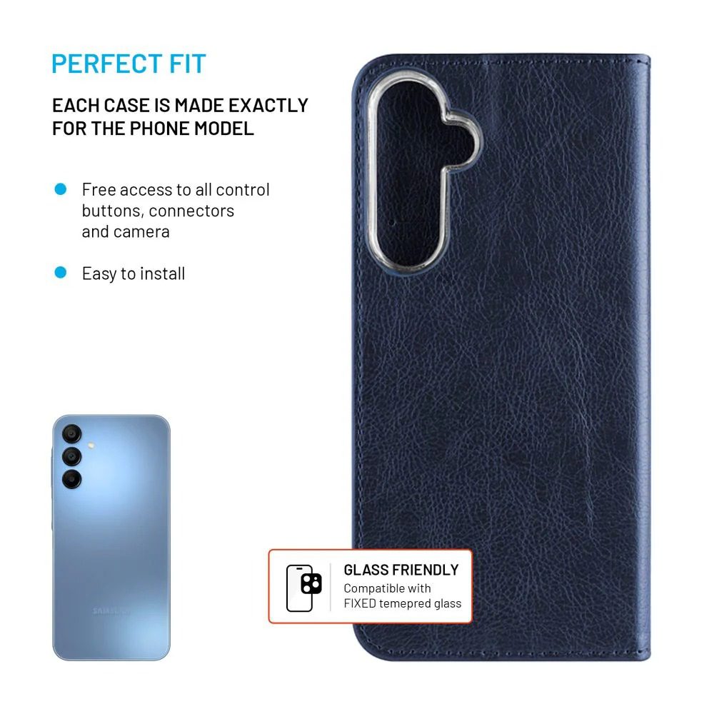 Pouzdro typu kniha FIXED Opus pro Samsung Galaxy A16 4G / A16 5G, modré - Obrázek 4