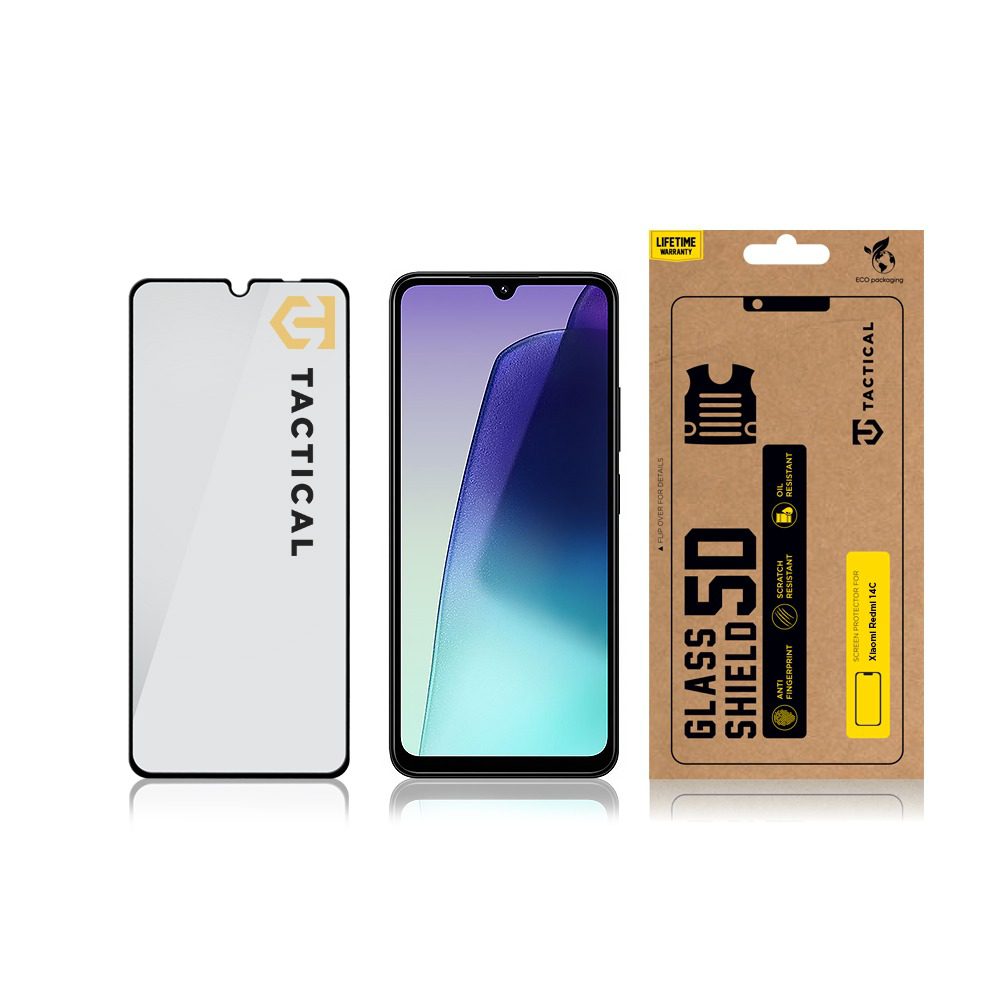 Tactical Glass Shield 5D sklo pro Xiaomi Redmi 14C 4G/A4 5G/Poco C75/A5 4G Black - Obrázek 4
