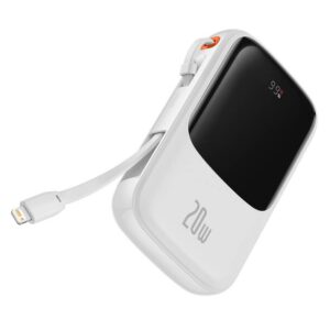 Powerbanka Baseus Qpow Pro+ 10000 mAh 20W + Lightning kabel White