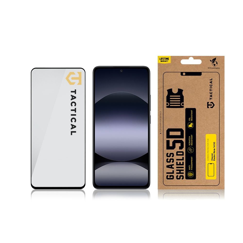 Tactical Glass Shield 5D sklo pro Xiaomi Redmi Note 14 4G/5G/Poco X7 Pro 5G Black - Obrázek 4
