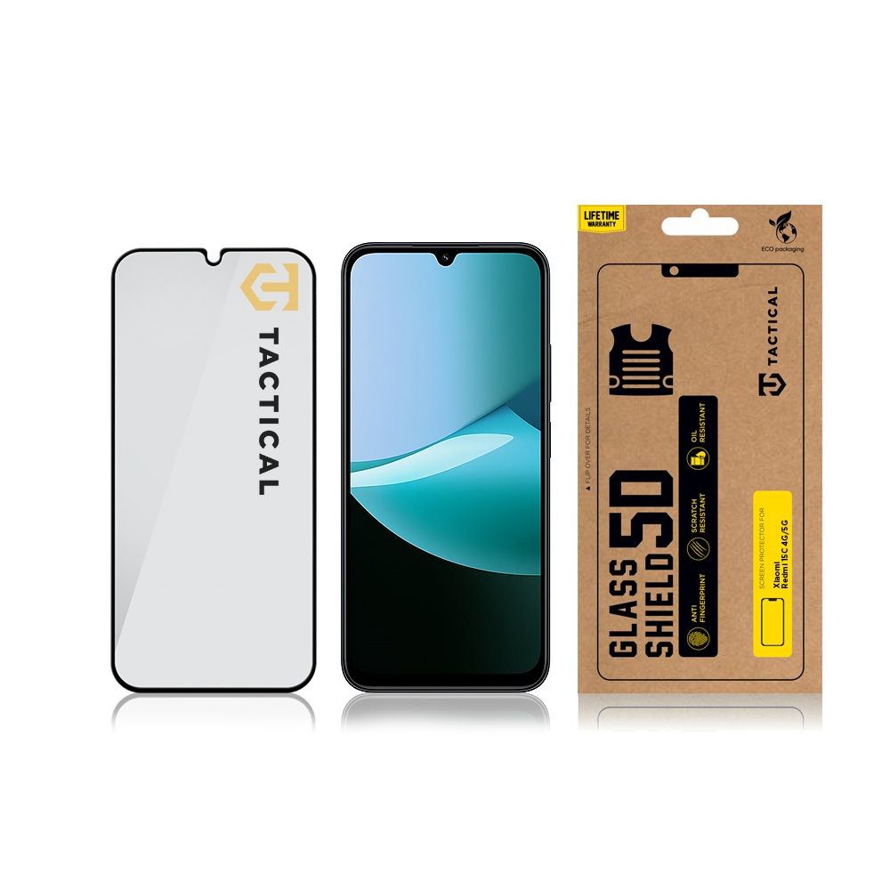Tactical Glass Shield 5D sklo pro Xiaomi Redmi 15C 4G/5G Black - Obrázek 4