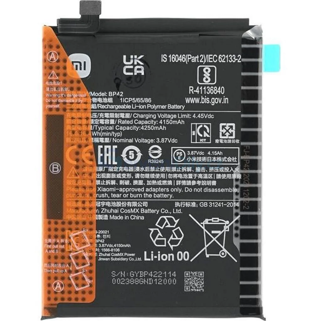 Baterie pro Xiaomi Mi 11 Lite (M2101K9AG) - BP42 4250 mAh Originální kvalita - Service pack