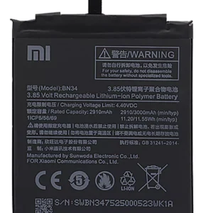 Baterie pro Xiaomi Redmi 5A (MCT3B) - BN34 3000 mAh Originální kvalita - Service pack