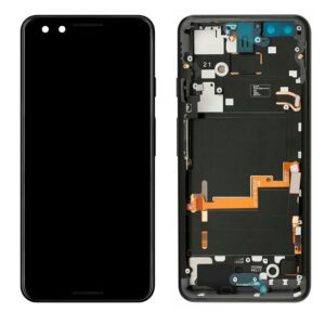 Google Pixel 3 (G013A, G013B) LCD displej + Dotyk Originální kvalita + přední kryt Black - Service pack