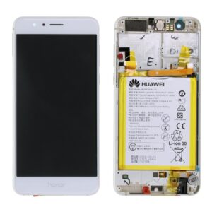 Honor 8 (FRD-L09, FRD-L19, FRD-AL00) LCD displej + Dotyková Deska + Přední kryt Originální kvalita Bílá/White - Service pack