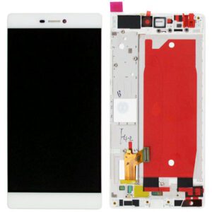Huawei P8 (GRA-L09, GRA-UL00) LCD displej + Dotyková Deska + Přední kryt Bílá/White