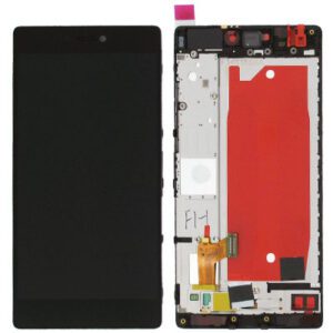 Huawei P8 (GRA-L09, GRA-UL00) LCD displej + Dotyková Deska + Přední kryt Černá/Black