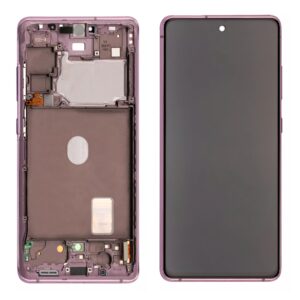 Samsung Galaxy S20 FE (G780) LCD displej + Dotyk + Přední kryt Originální kvalita barvy Růžová/Cloud Lavender - Service pack