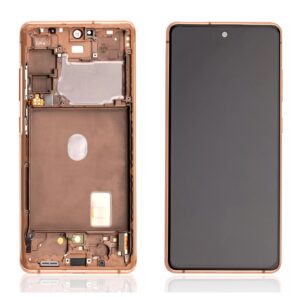 Samsung Galaxy S20 FE (G780) LCD displej + Dotyk + Přední kryt Originální kvalita barvy Oranžová/Orange - Service pack