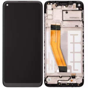 Samsung Galaxy A11 (A115) LCD displej + Dotyk + přední kryt Černá/Black Originální kvalita - Service pack