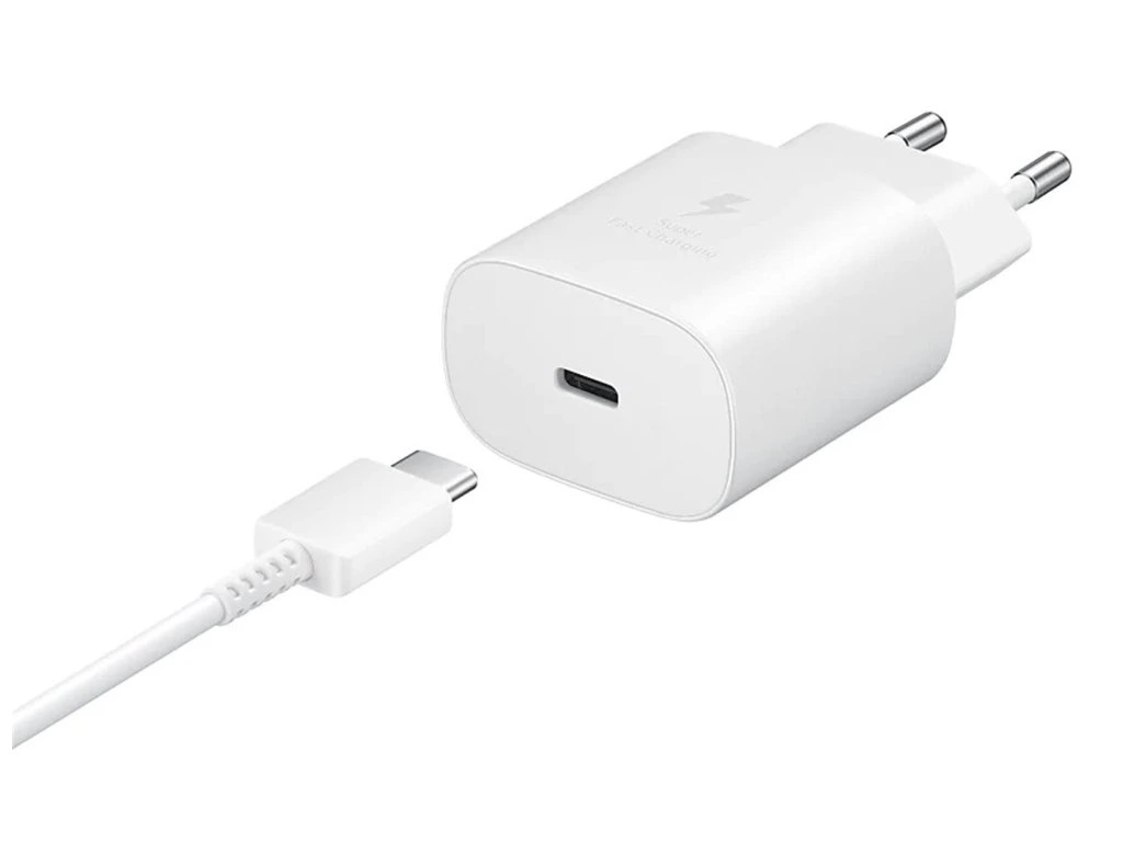 Samsung PD 25W nabíječka s rychlonabíjením a kabelem USB-C bílá