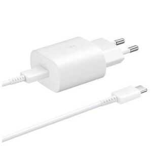 EP-T2510XWE Samsung USB-C 25W Cestovní nabíječka + USB-C Datový Kabel White