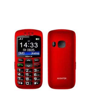 Aligator A670 Senior, červená + nabíjecí stojánek