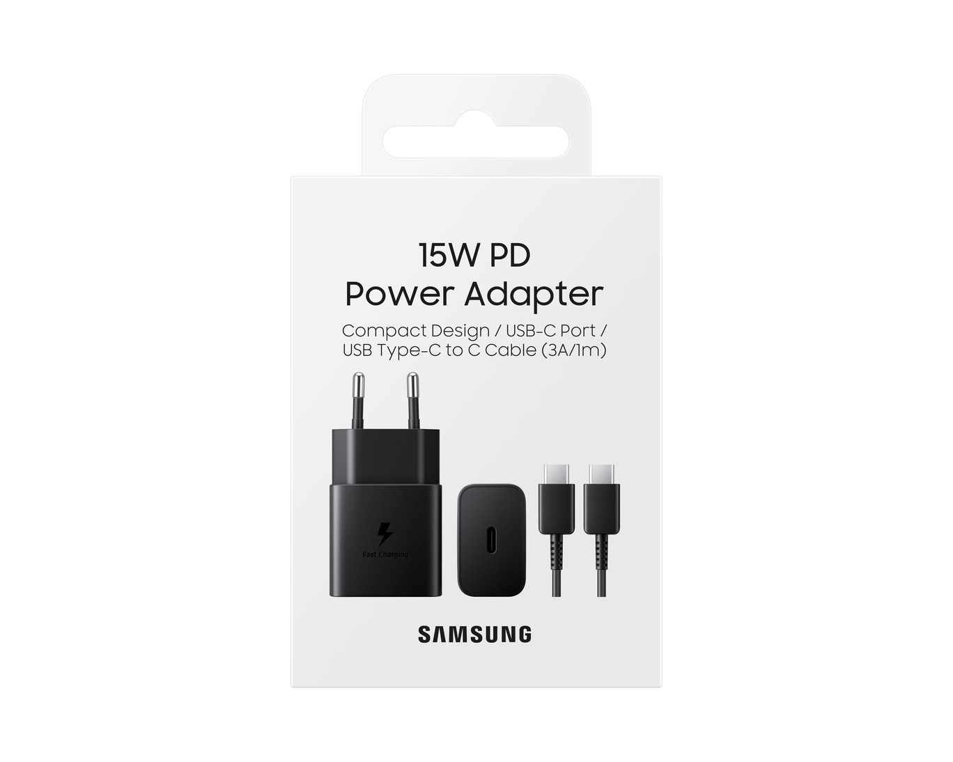 EP-T1510XBE Samsung USB-C 15W Cestovní nabíječka + USB-C Datový Kabel Black - Obrázek 4