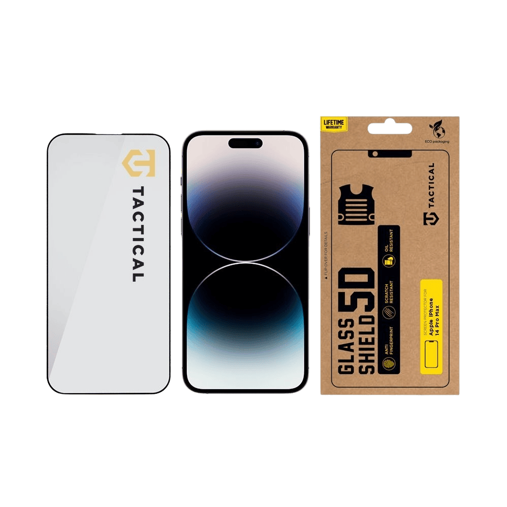 Tactical Glass Shield 5D sklo pro Apple iPhone 14 Pro Max Black - Obrázek 3